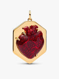 Oversized Heart Dangle Charm - Gold