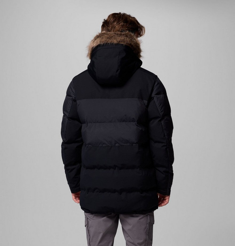 Men's Hooded Insulated Parka - Brown Black