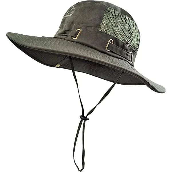Boonie Hat Upf 50 Uv Protection Wide Brim Safari Sun Hat Breathable Fishing Hat For Men & Women Beige