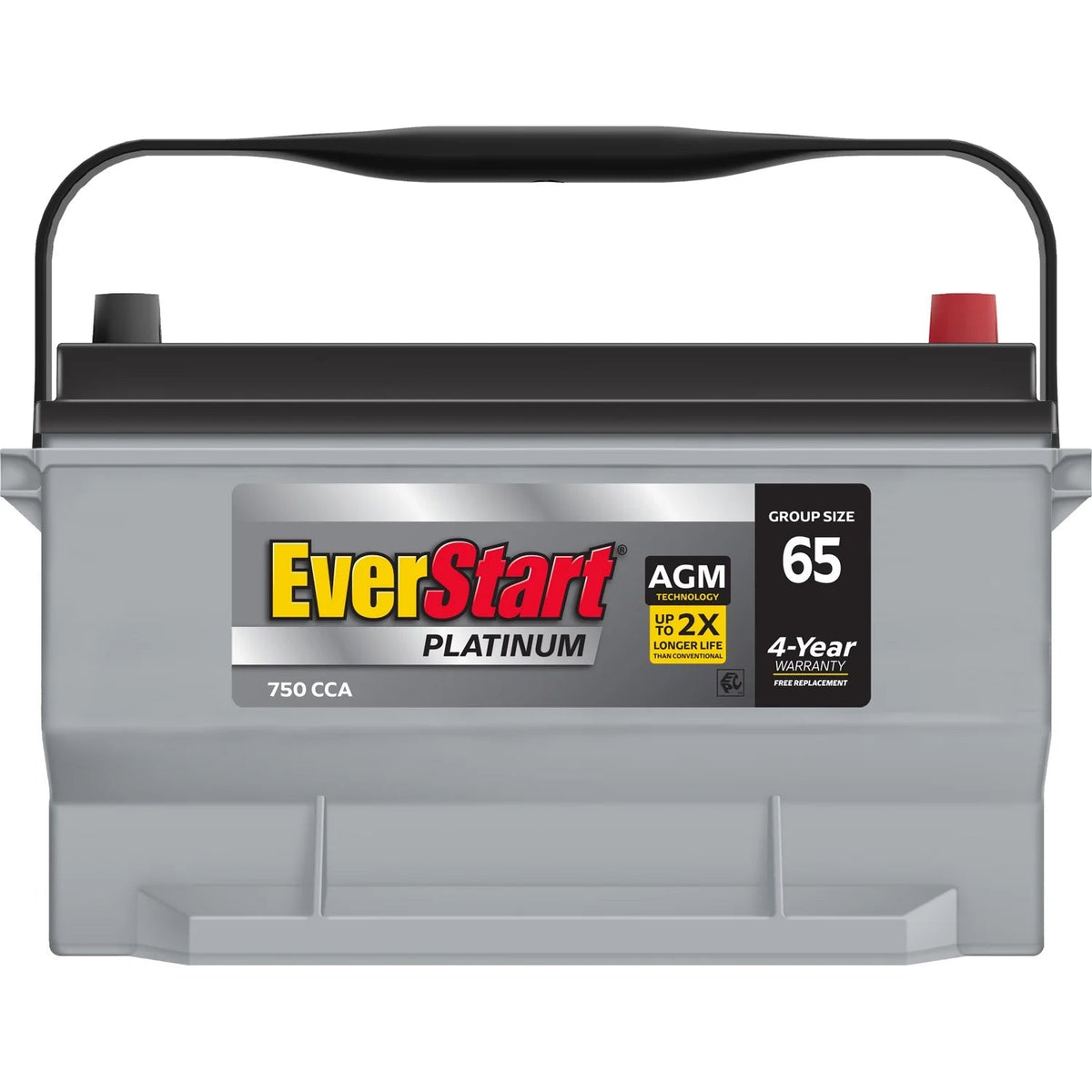 EverStart Platinum AGM Automotive Battery, Group Size 65, 12 Volt, 750 CCA