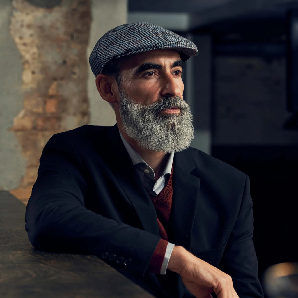 Massimo Burgundy & Navy Checkered Moda Flat Cap