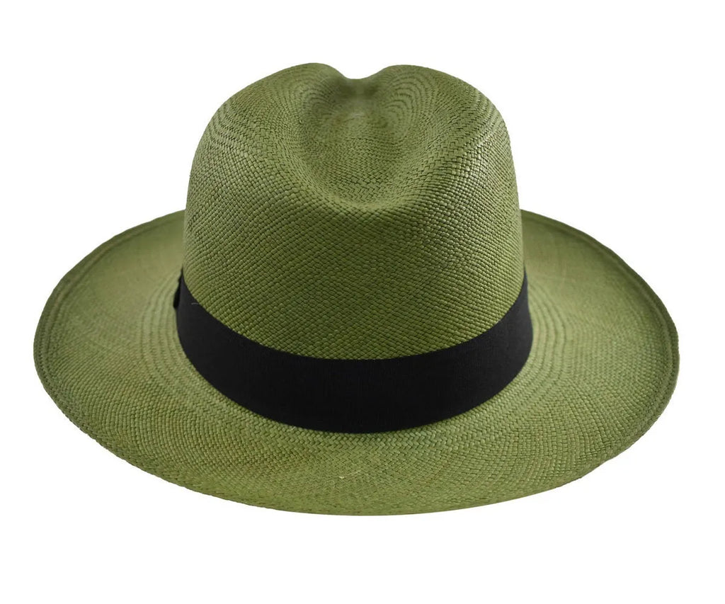 Advanced Original Panama Hat-Verde Oscuro Toquilla Straw | Brown Band-Handwoven In Ecuador