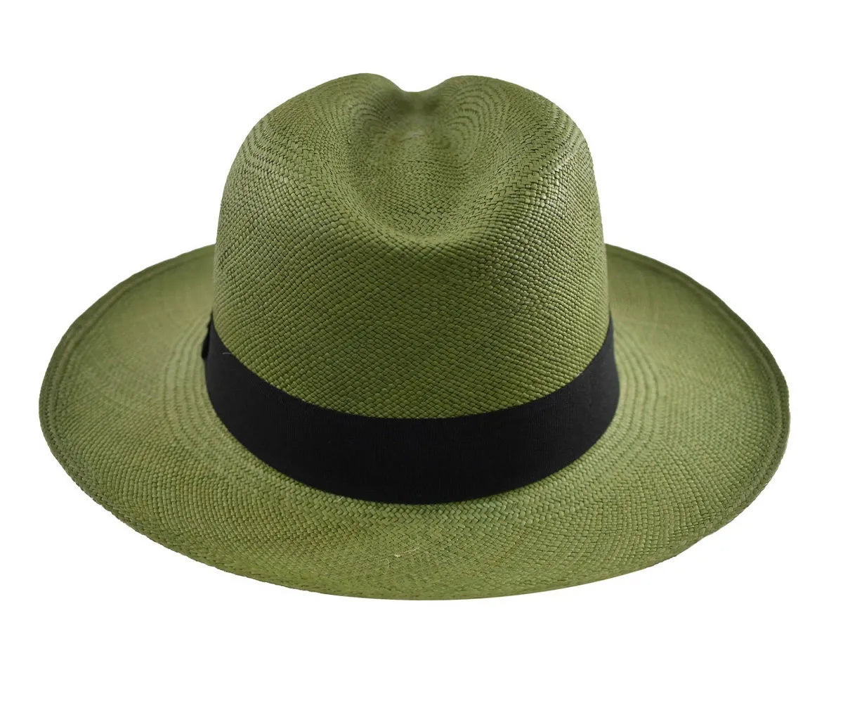Advanced Original Panama Hat-Verde Oscuro Toquilla Straw | Brown Band-Handwoven In Ecuador