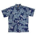 Texture Hibiscus Reverse (Navy) Hawaiian Shirts