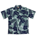 Texture Hibiscus Reverse (Sage) Hawaiian Shirts