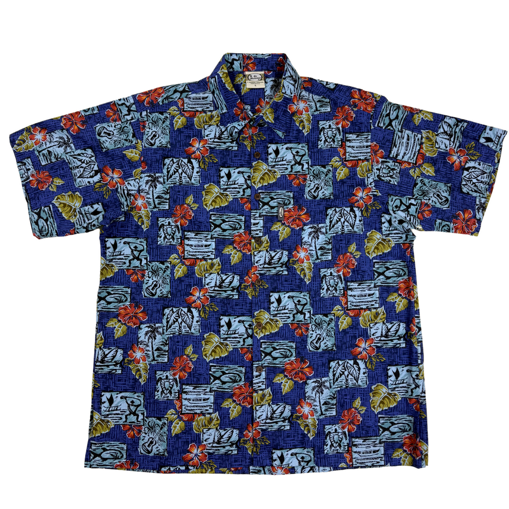 Petro Blocks (Navy) Hawaiian Shirts