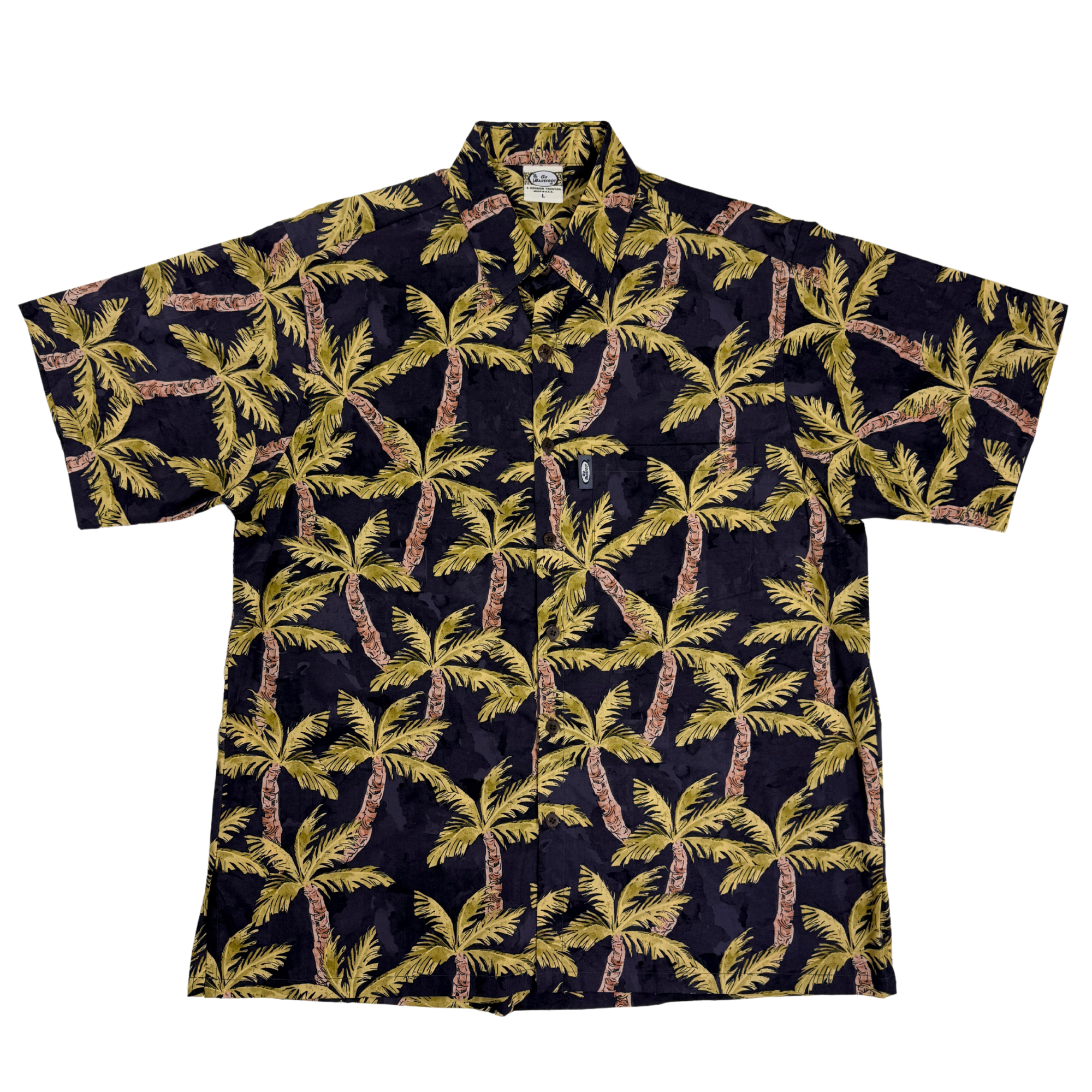 Water Palms (Black) Hawaiian Shirts