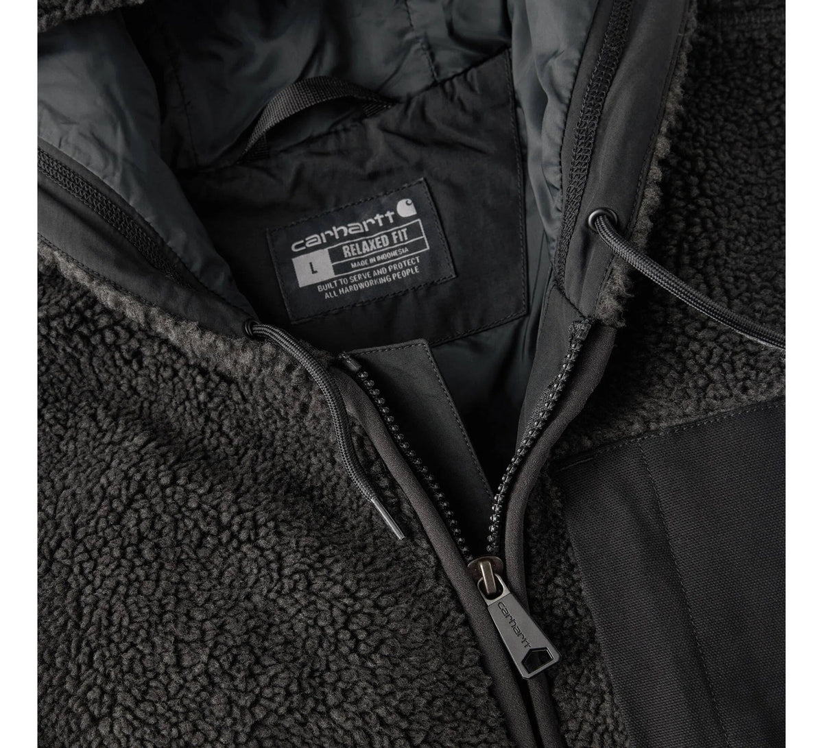 Men's Fleece Hooded Jacket - Black