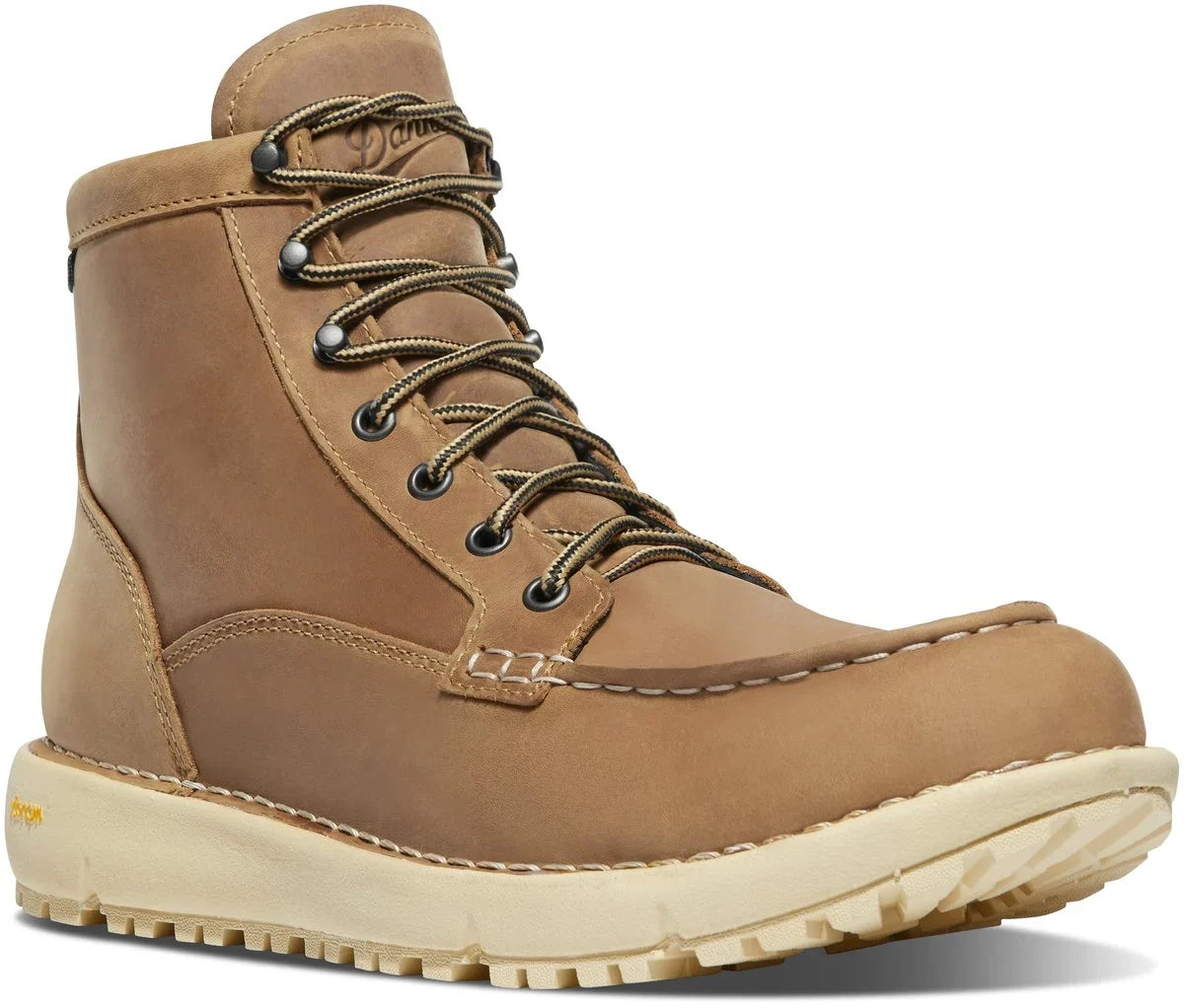 Waterproof Moc Toe Leather Boot - Bone Brown