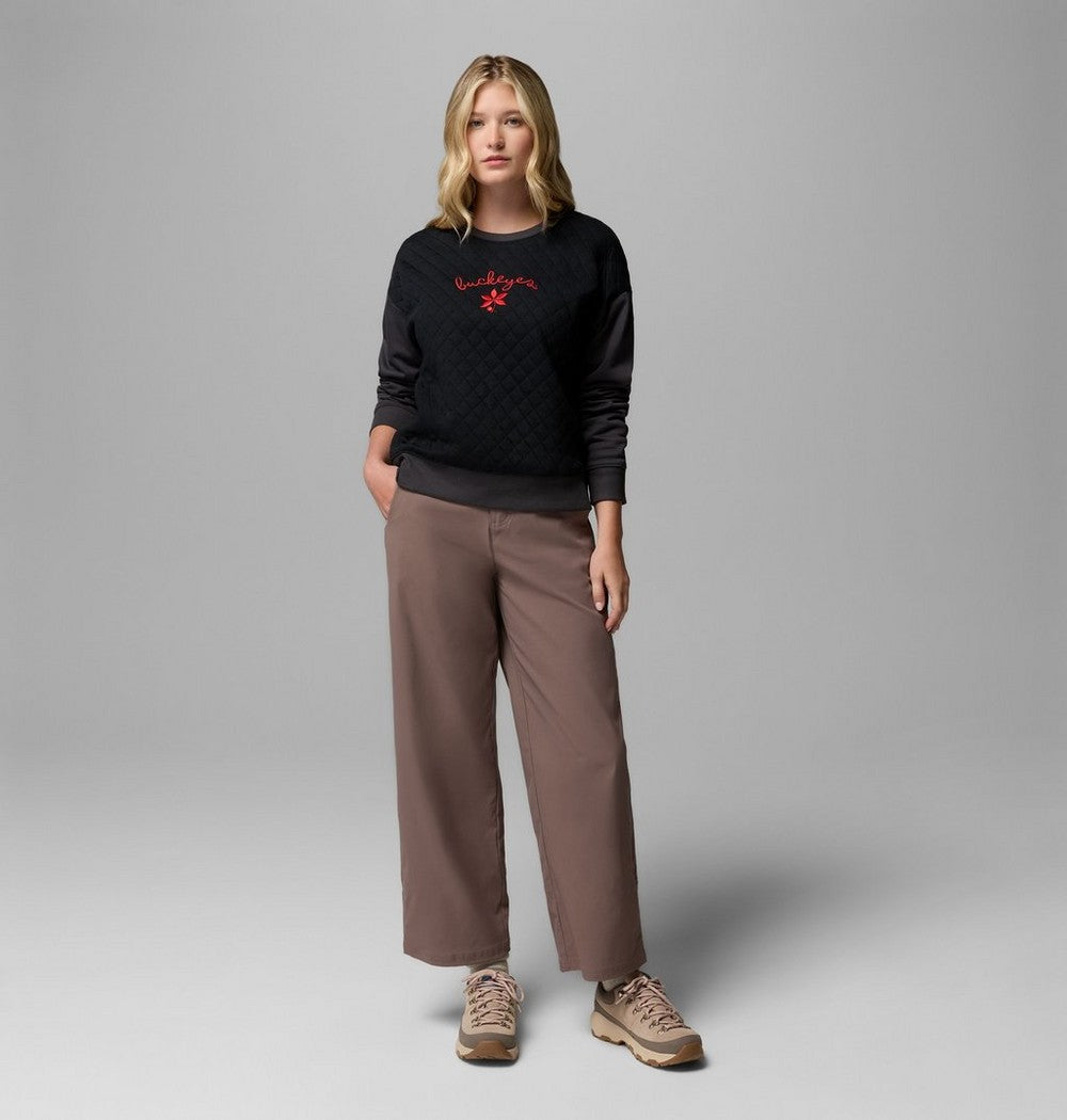 Women's Quilted Crew Sweatshirt - Black