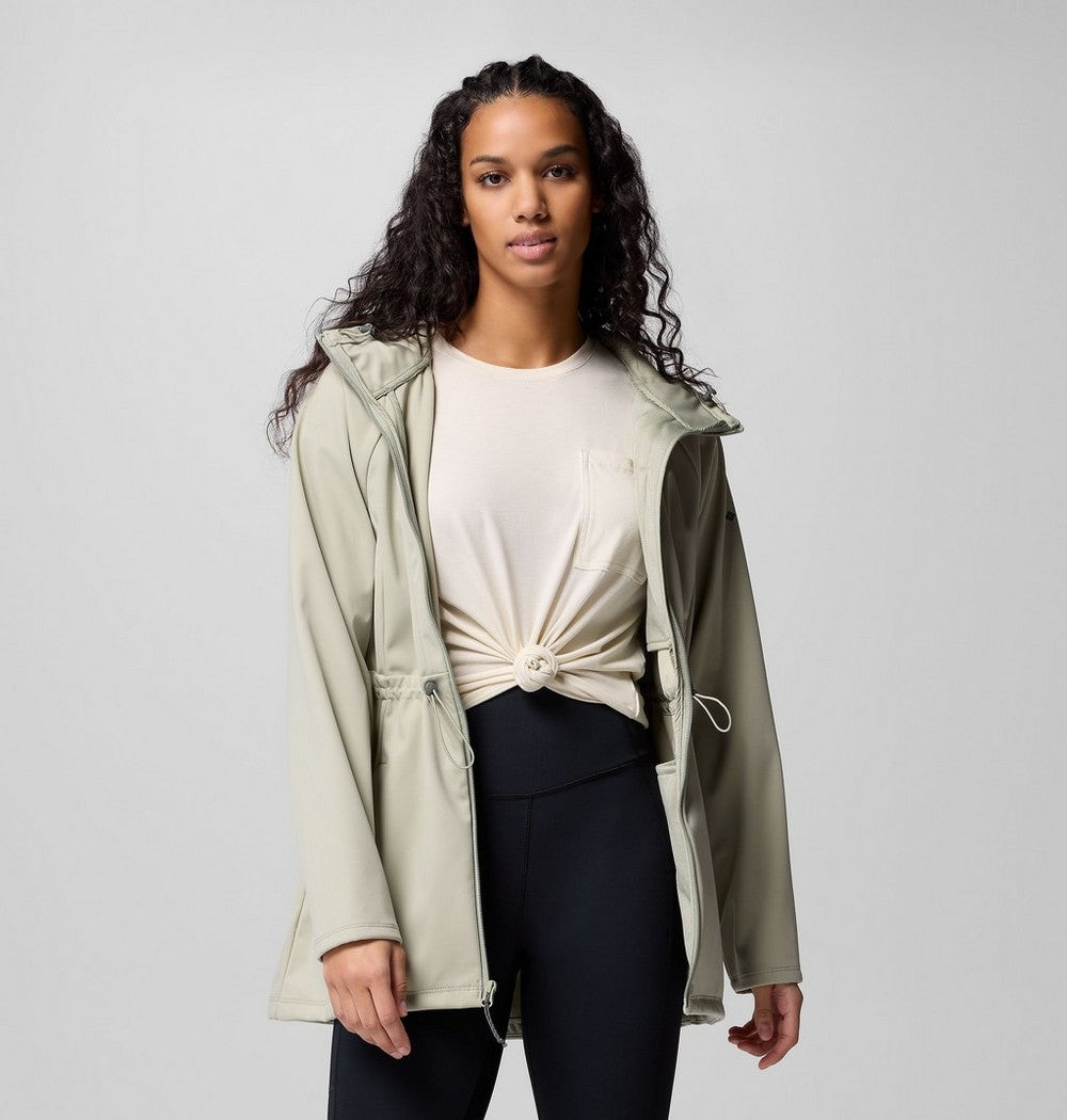 Women's Hooded Softshell Jacket - Stone Green