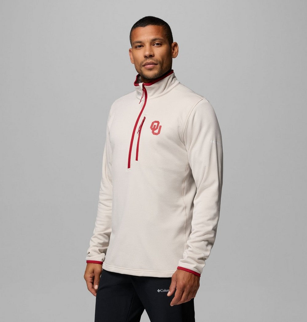 Men's Recycled Grid Fleece Half-Zip - Grey