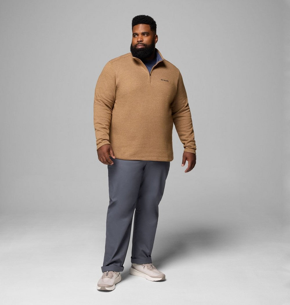 Men's Big Cotton-Blend Half-Zip Pullover - Black