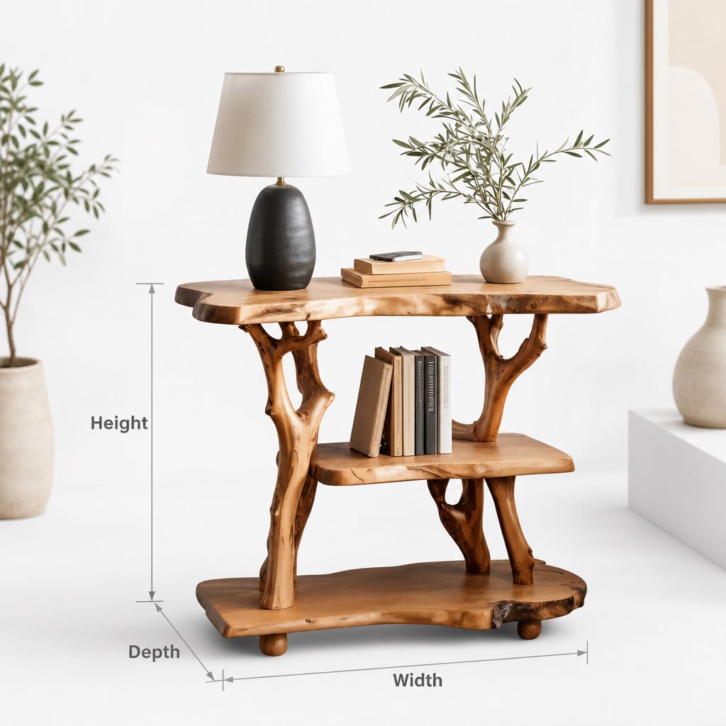 Solid Wood Tree Branch Nightstand
