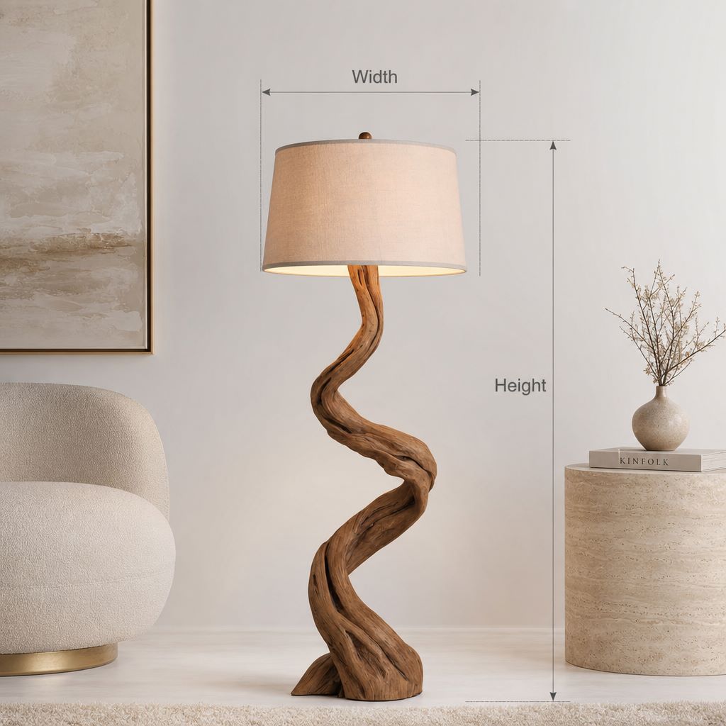 Rustic Driftwood Floor Lamp