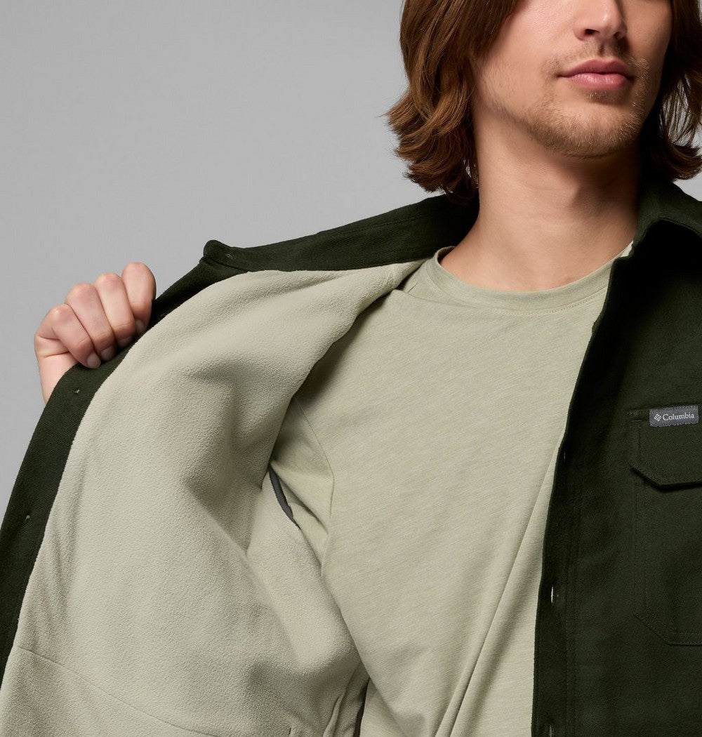 Men's Fleece-Lined Shirt Jacket - Green