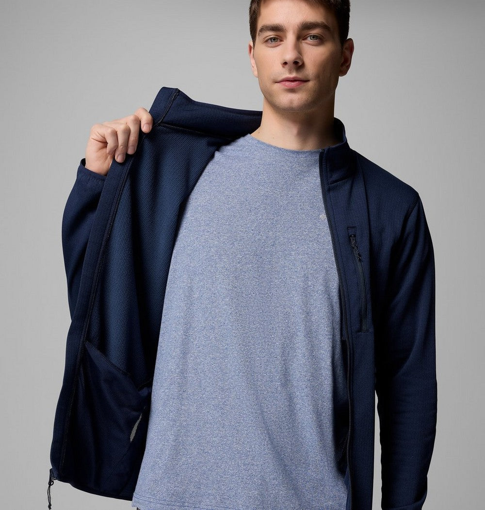 Men's Tall Grid Fleece Full-Zip Jacket - Gray
