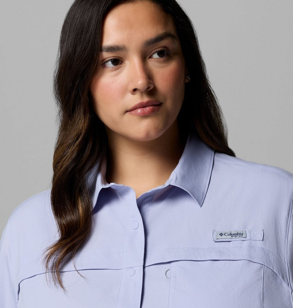 Women's Plus Short-Sleeve Fishing Shirt - Blue