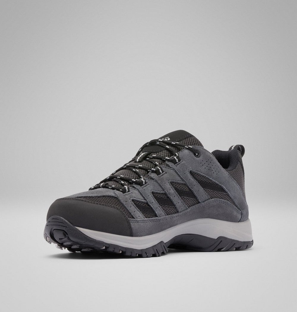 Men's Leather And Mesh Hiking Shoes - Gray