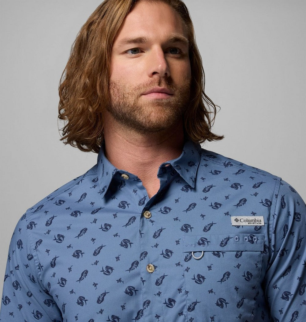 Men's Short-Sleeve Cotton Camp Shirt - Gray