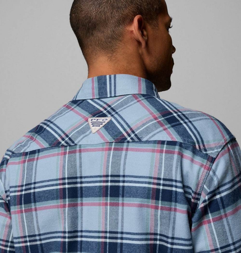 Men's Stretch Cotton Fishing Flannel Shirt - Blue