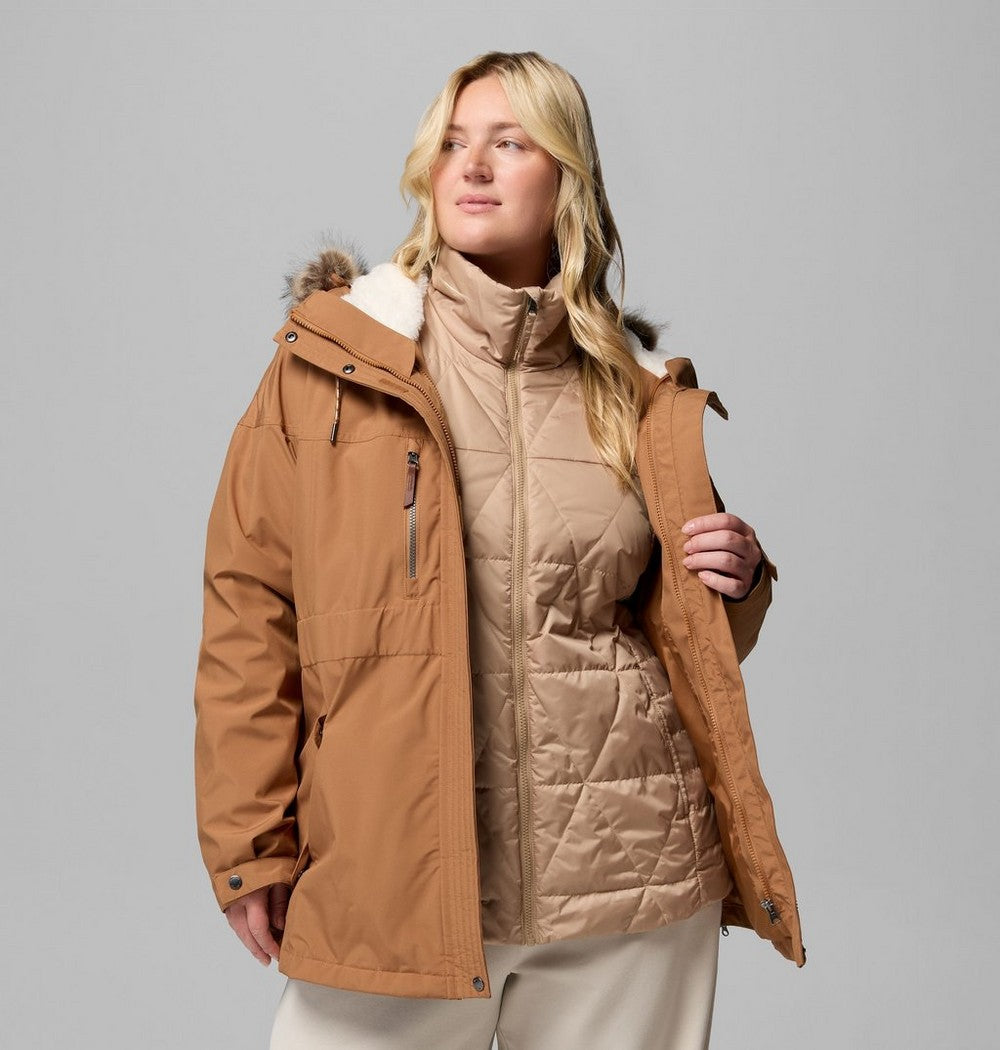Women's Plus 3-In-1 Hooded Winter Jacket - Green