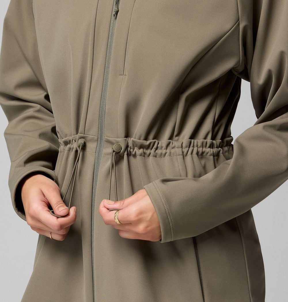 Women's Hooded Softshell Jacket - Stone Green