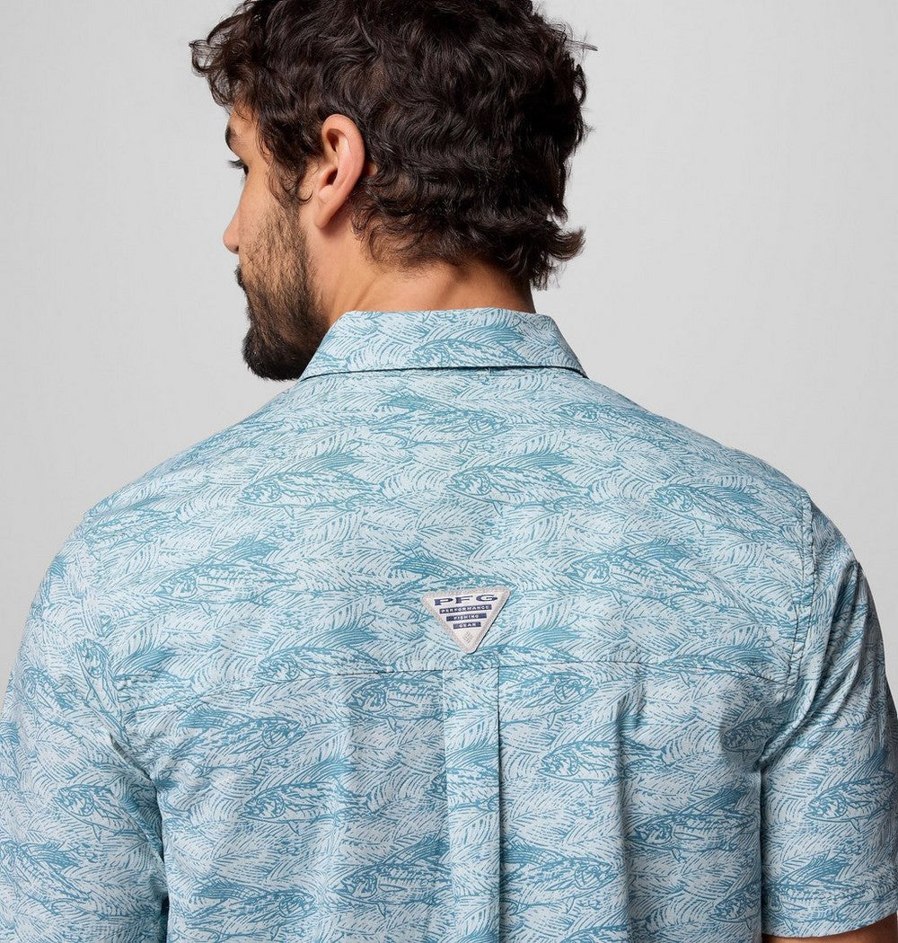 Men's Short-Sleeve Cotton Camp Shirt - Gray