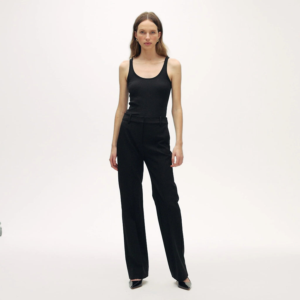 Women's High-Rise Flared Stretch Pants - Gray