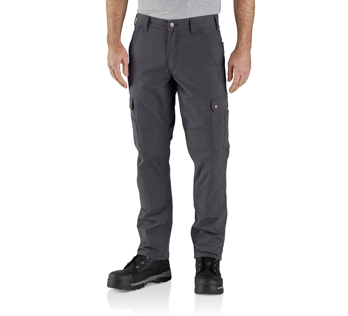 Fleece-Lined Ripstop Cargo Work Pants - Shadow