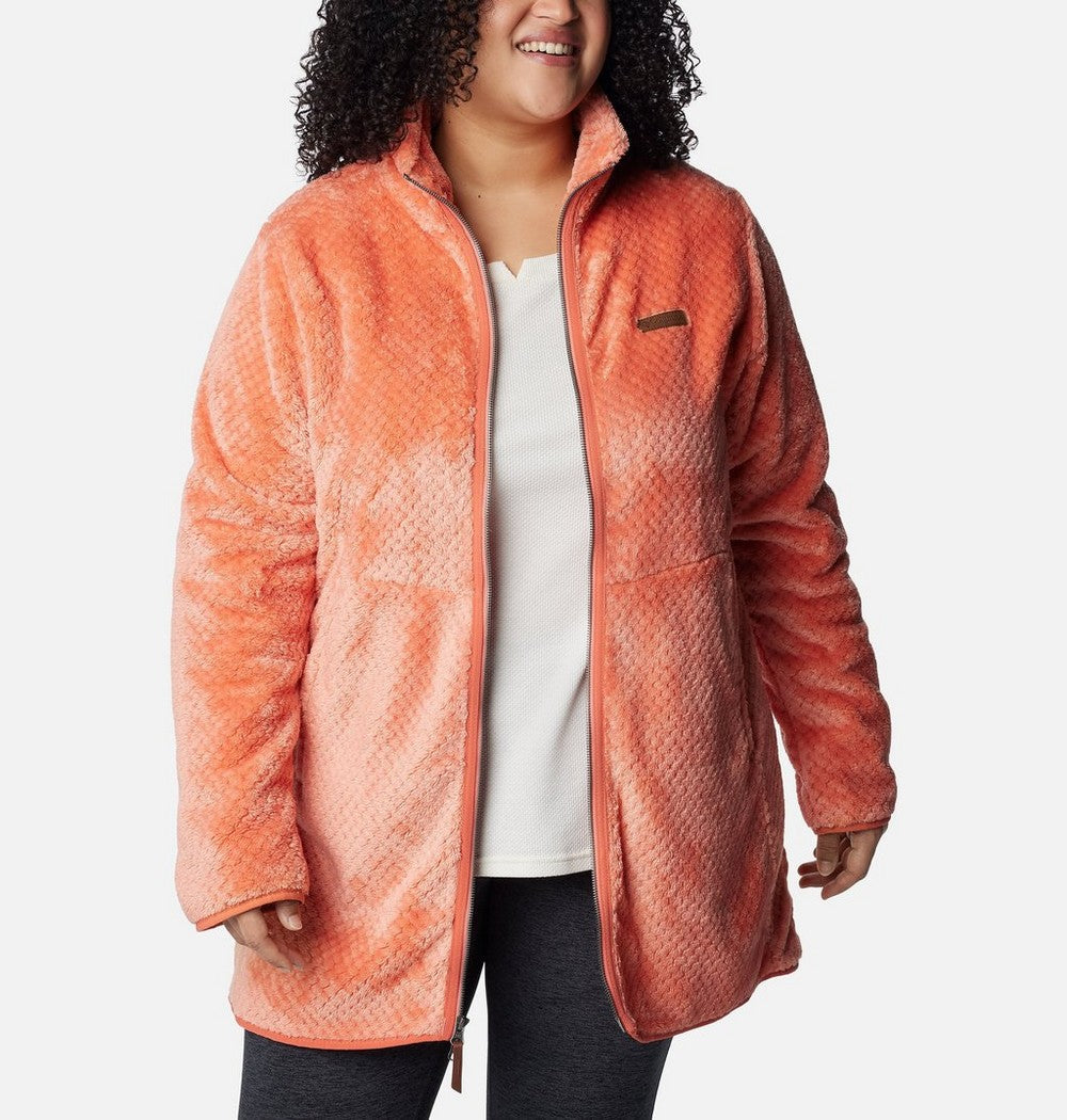 Women's Plus Long Full-Zip Fleece Jacket - Blue