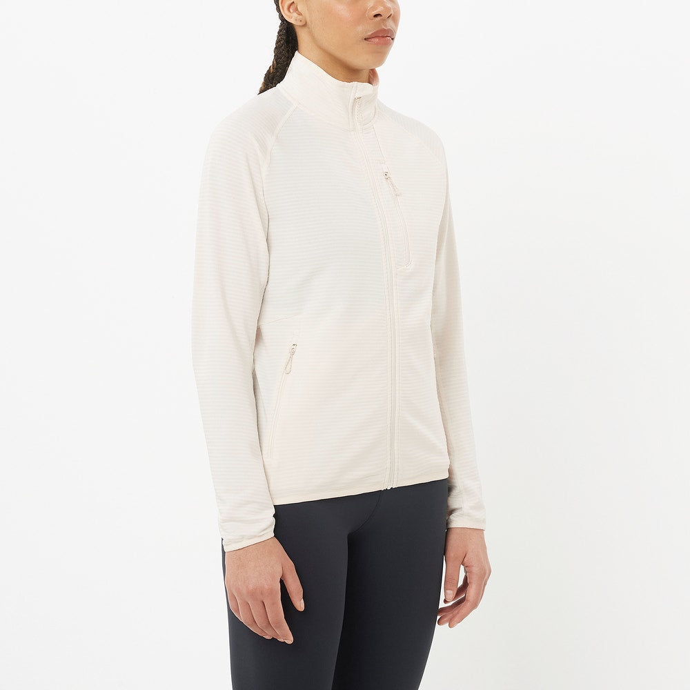 Women's Lightweight Full-Zip Fleece - White