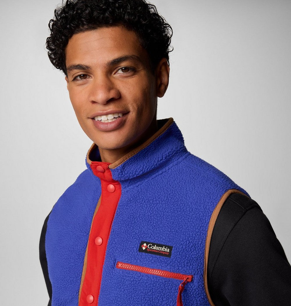 Men's Sherpa Fleece Snap Vest - Black