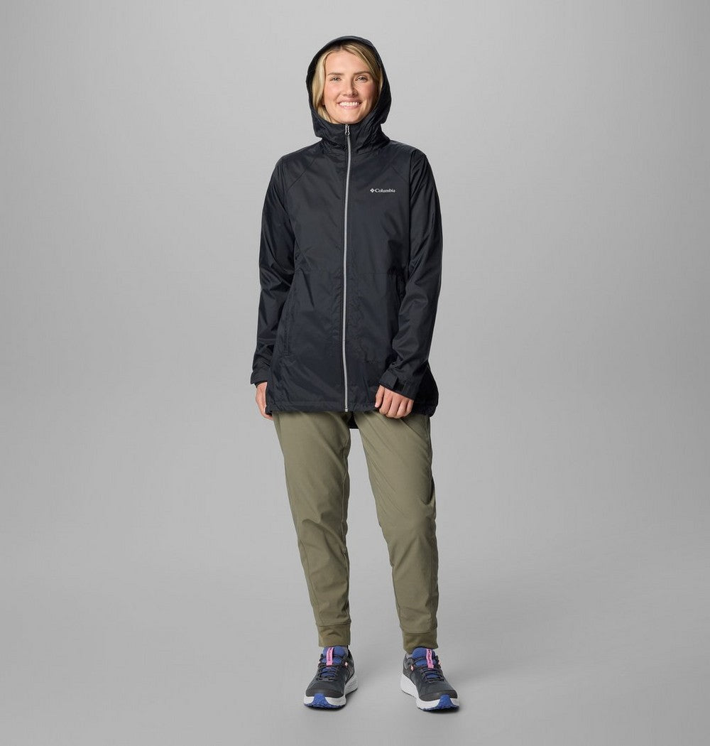 Women's Lined Long Rain Jacket - Blue
