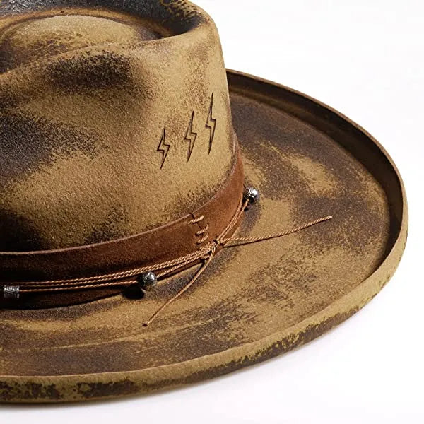 Vintage Fedora Lightning Hat-Indigo Khaki