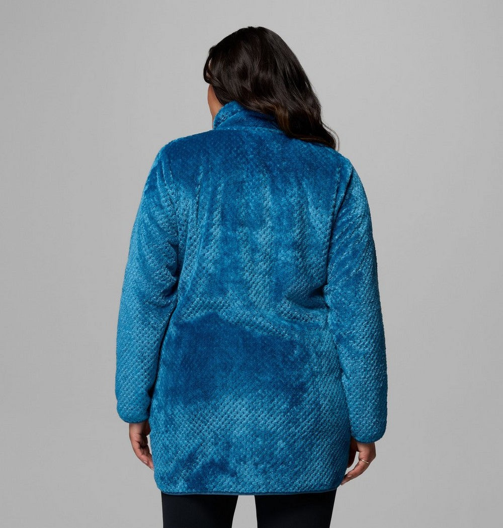 Women's Plus Long Full-Zip Fleece Jacket - Blue