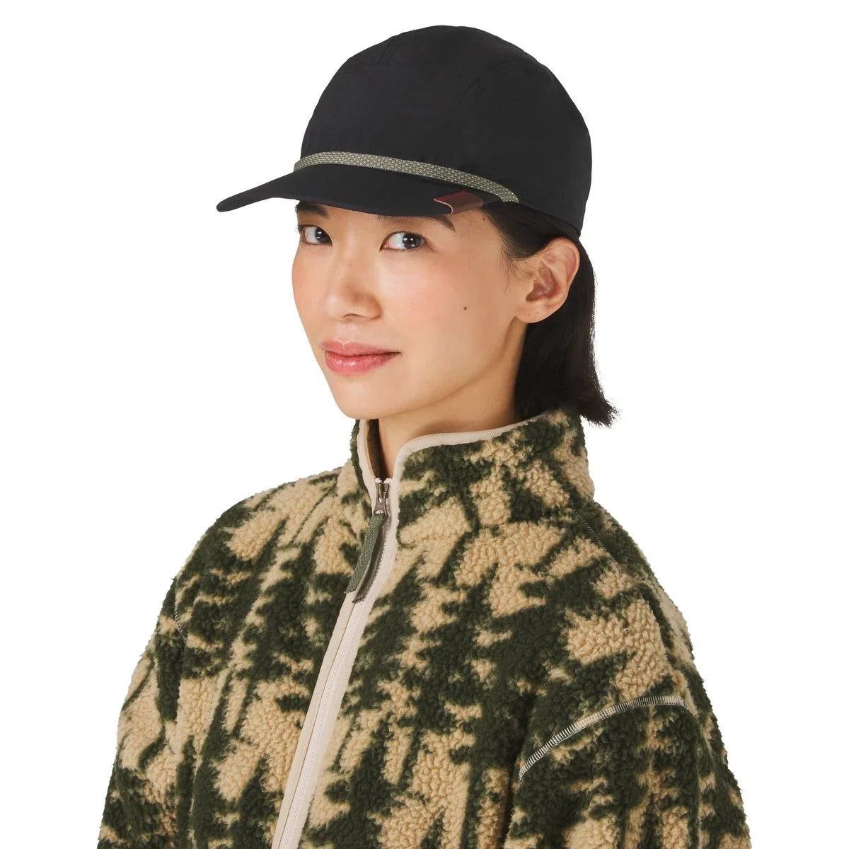 Waterproof Crushable Five-Panel Cap - Black