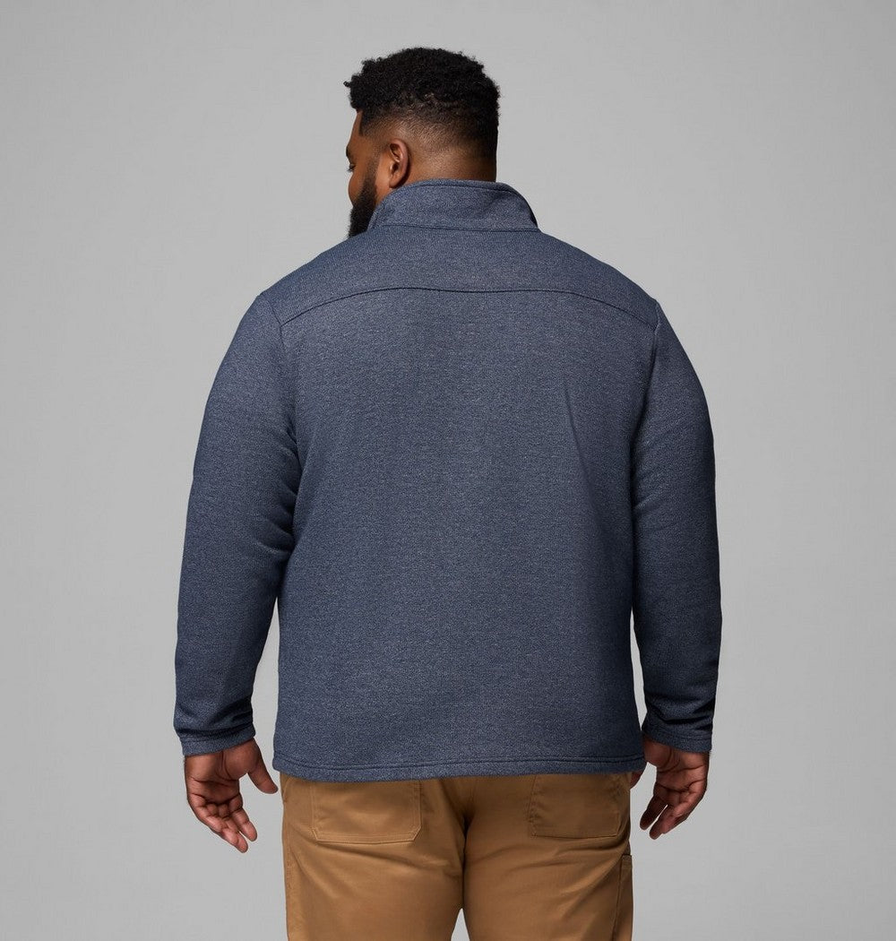 Men's Big Cotton-Blend Half-Zip Pullover - Black