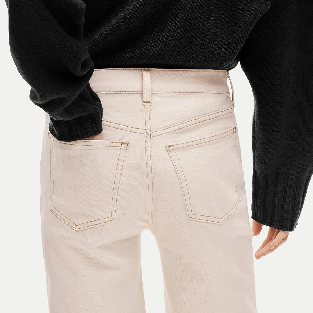 Women's Wide-Leg Denim Trouser Jeans - Ecru