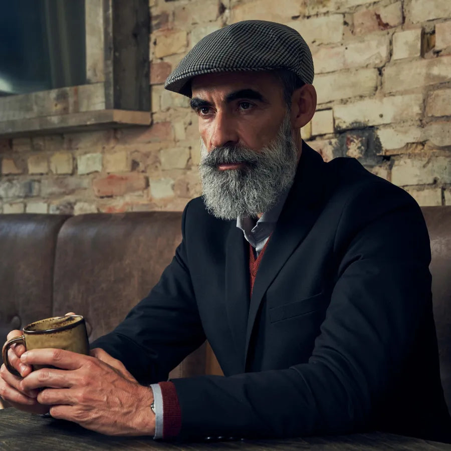 Massimo Burgundy & Navy Checkered Moda Flat Cap