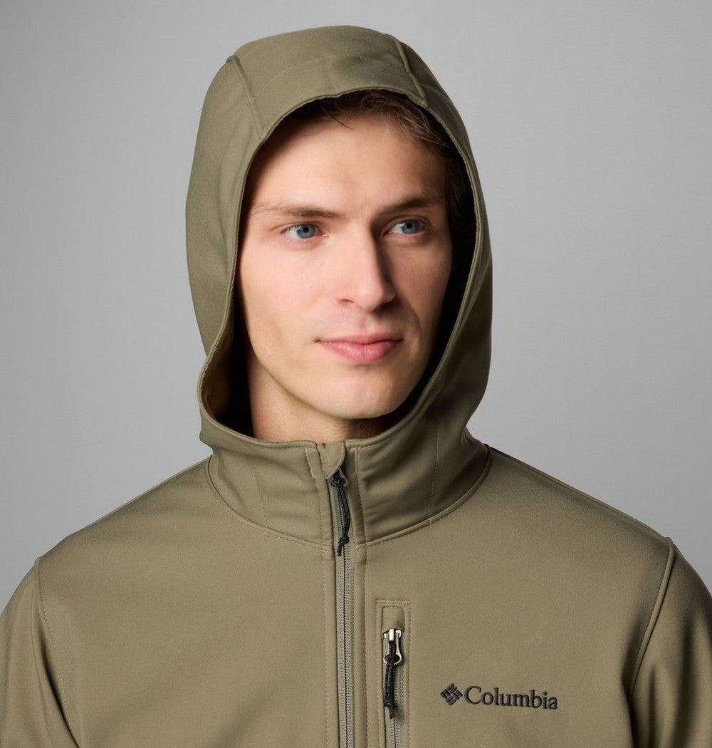 Men's Hooded Softshell Jacket - Brown