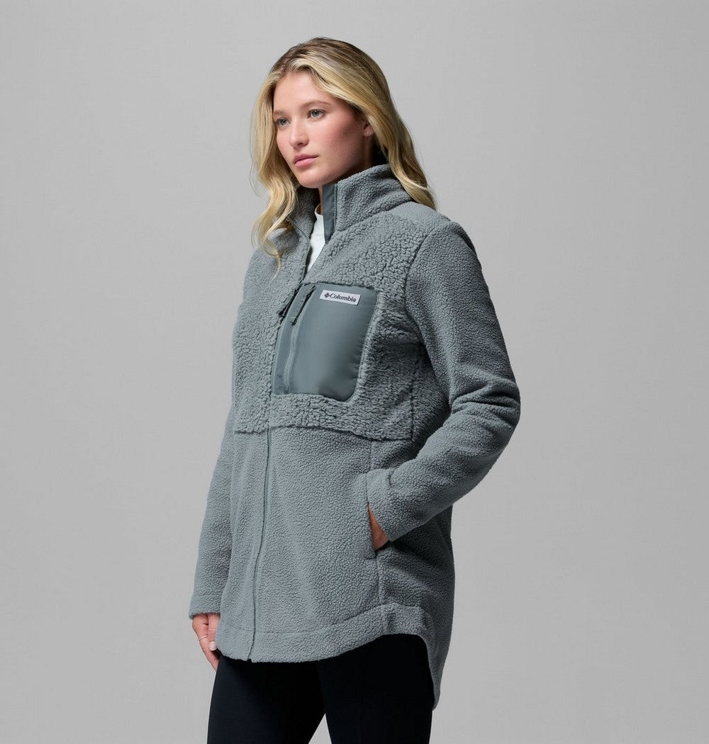 Women's Long Sherpa Full-Zip Fleece Jacket