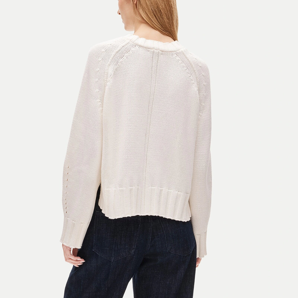 Relaxed Cotton Crewneck Sweater - Black