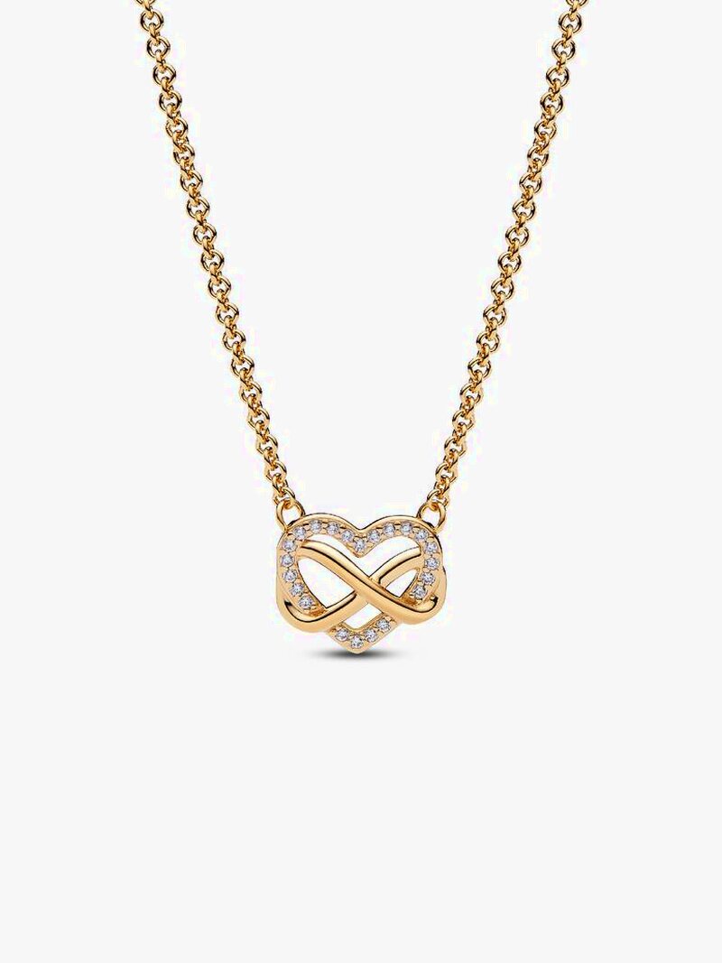 Infinity Heart Pendant Necklace - Gold