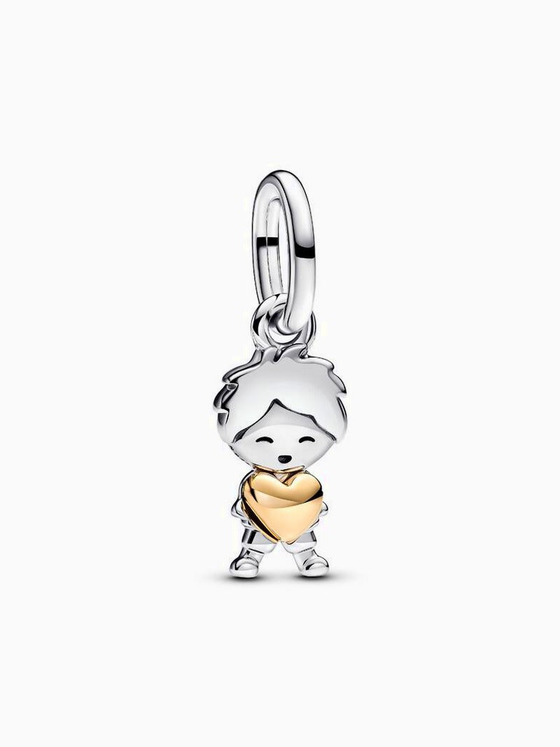 Gold Tone Family Charm Engravable Necklace Set