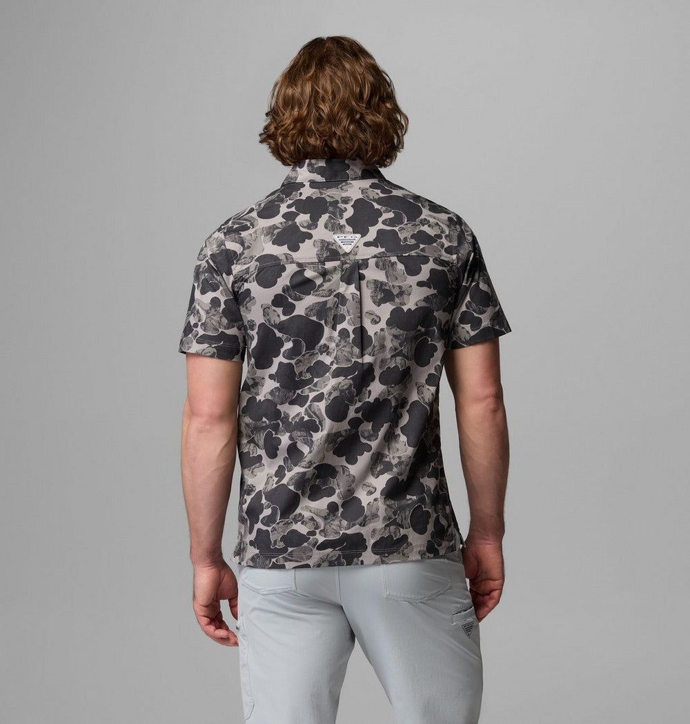 Men's Short-Sleeve Cotton Camp Shirt - Gray