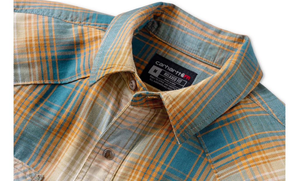 Men's Flame-Resistant Plaid Snap Shirt - Green