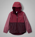 Girls' Fleece-Lined Rain Jacket - Wine