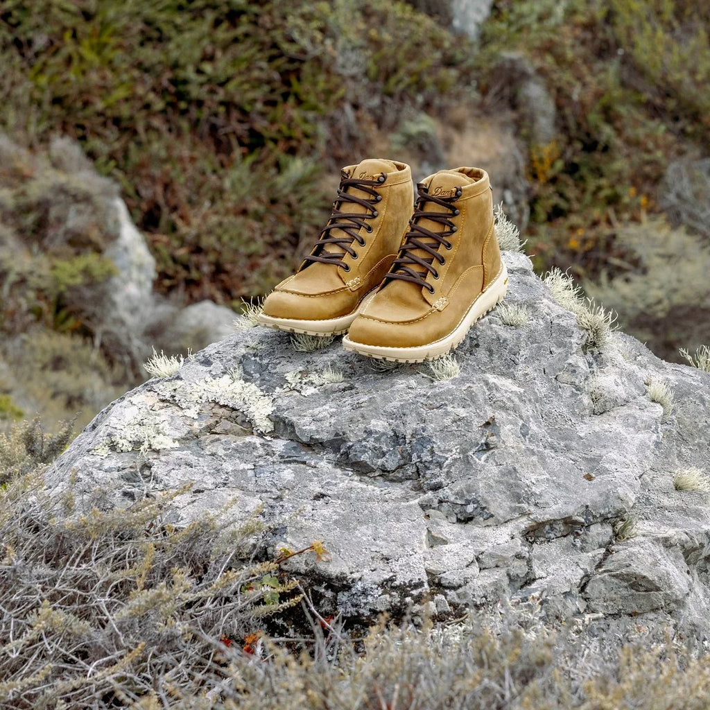 Waterproof Moc Toe Leather Boot - Bone Brown