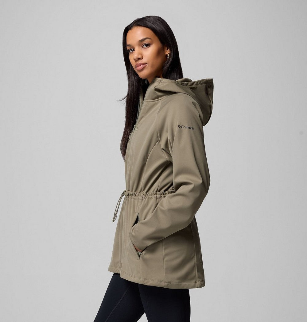 Women's Hooded Softshell Jacket - Stone Green